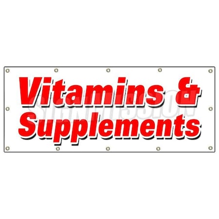 Signmission VITAMINS & SUPPLEMENTS BANNER SIGN leading brands nature healthy sale B-120 Vitamins & Supplements